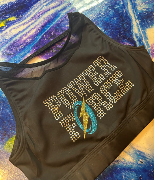 Rhinestone Mesh Sports Bra