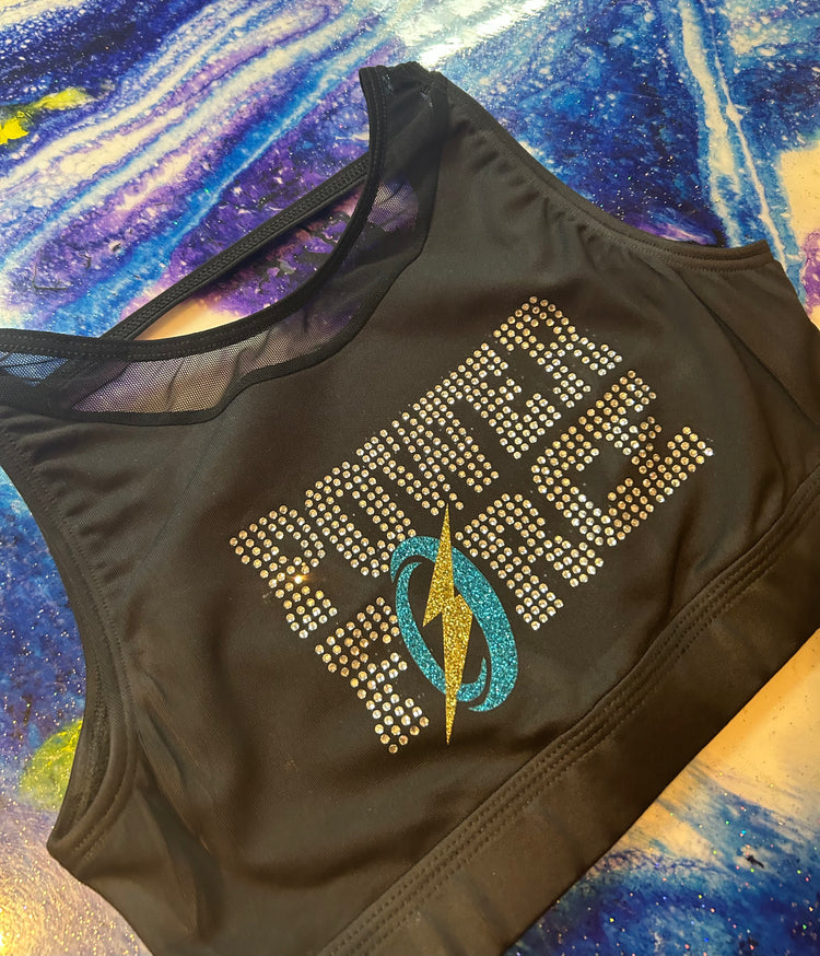 Rhinestone Mesh Sports Bra